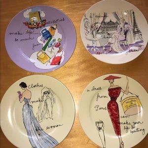 Rosanna Dessert Plates Set 4 “I Enjoy Being a Girl